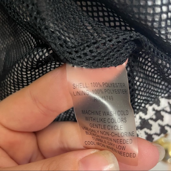 Zippered Houndstooth Windbreaker NWOT - Picture 8 of 9